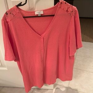 LOFT OUTLET - short sleeve v-neck sweater - size XL